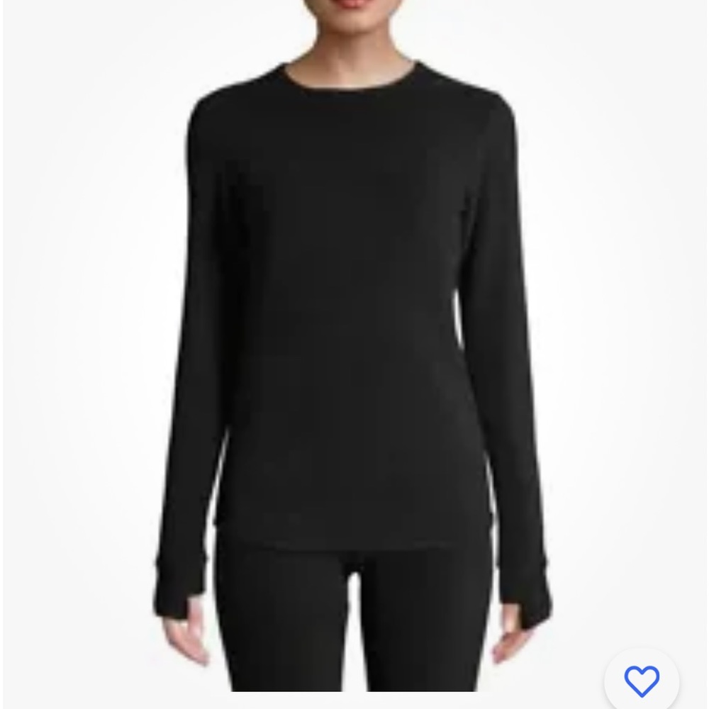 Climate Right Cuddl Duds Women's Long Sleeve Crew Neck Size  Black NEW